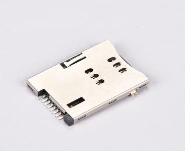 SIM Card Connector;PUSH PUSH,6P+2P,H1.80mm,With post or Without post.  KLS1-SIM-110
